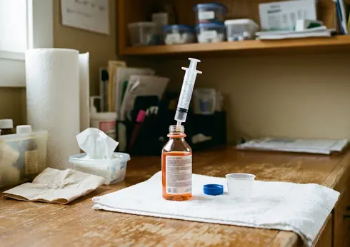 Image showing liquid antibiotic dosing